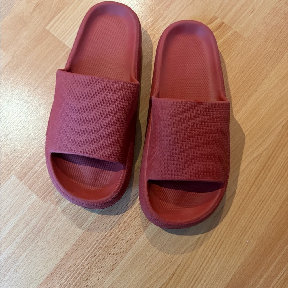 Red Slide Sandals